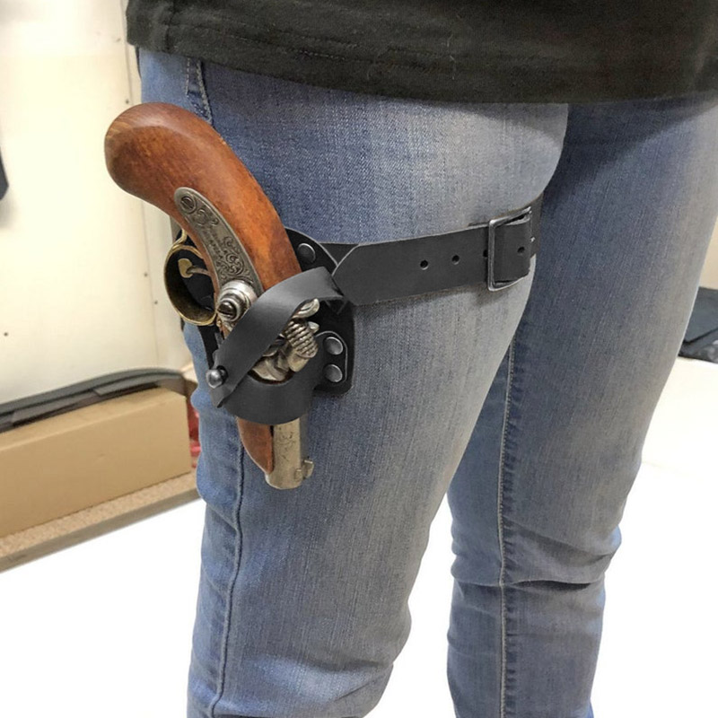 Cosplay Prop Pistol - ซองปืนพกขนาดเล็กแบบรัดขา สไตล์เรเนซองส์ ชุดโจรสลัด หนัง ซองปืนล็อคไฟ ซองปืนสตีมพังก์