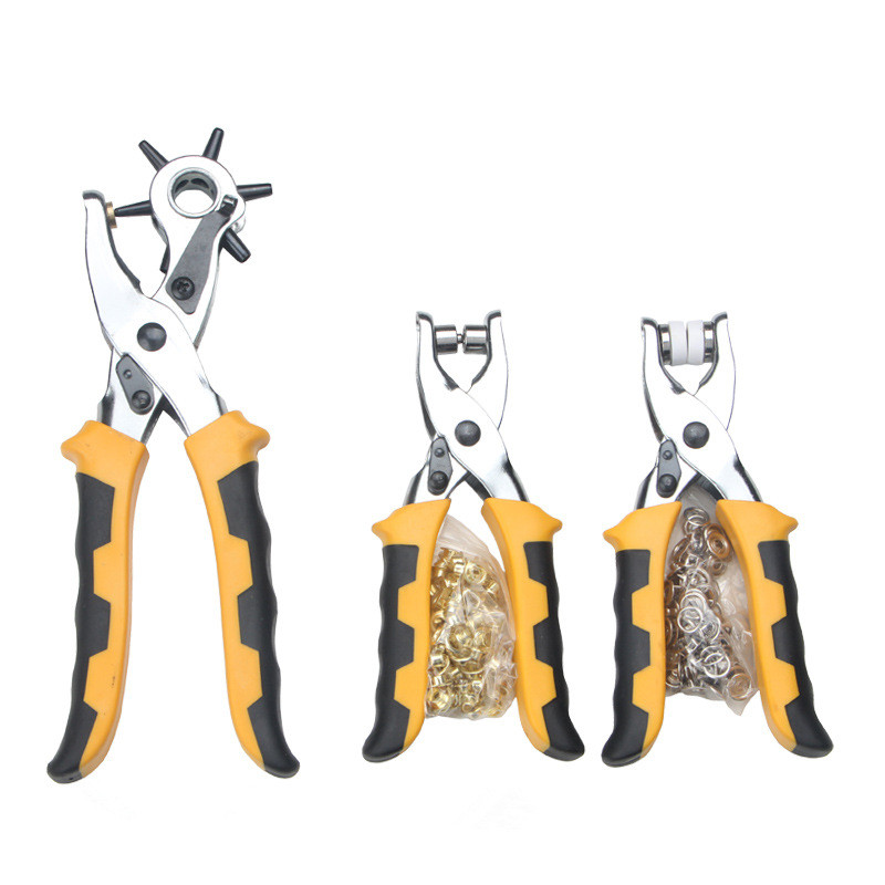 Snap Plier Setter - ชุดเครื่องมือทำหนัง 3-in-1 คีมเจาะรู ตอกตาไก่ ติดกระดุมแป๊ก ขนาดรู
