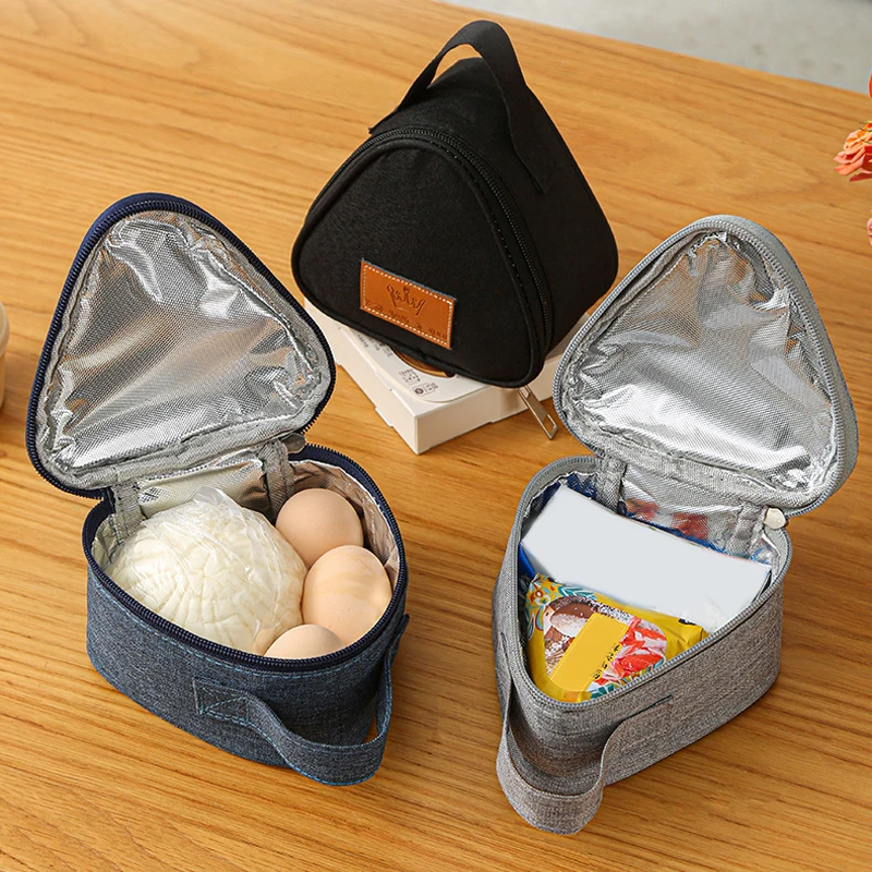 Thermoplastic Pellet - กระเป๋าเก็บอุณหภูมิทรงสามเหลี่ยมแบบใหม่ กระเป๋าเก็บข้าวปั้นขนาดเล็กน่ารัก พกพาสะดวกสำหรับใช้กลางแจ้ง