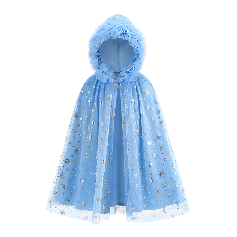 เสื้อคลุมมีฮู้ดลายเกล็ดหิมะสีฟ - Cosplay Prop Blueprints บทวิจารณ์และราคา