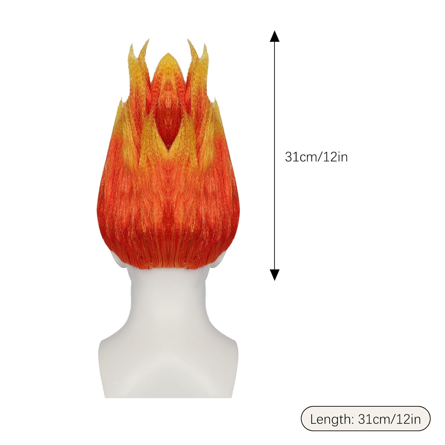 วิกผมแฟนซีลายเปลวไฟ วิกผมสีส้ม - Cosplay Flame Prop บทวิจารณ์และราคา