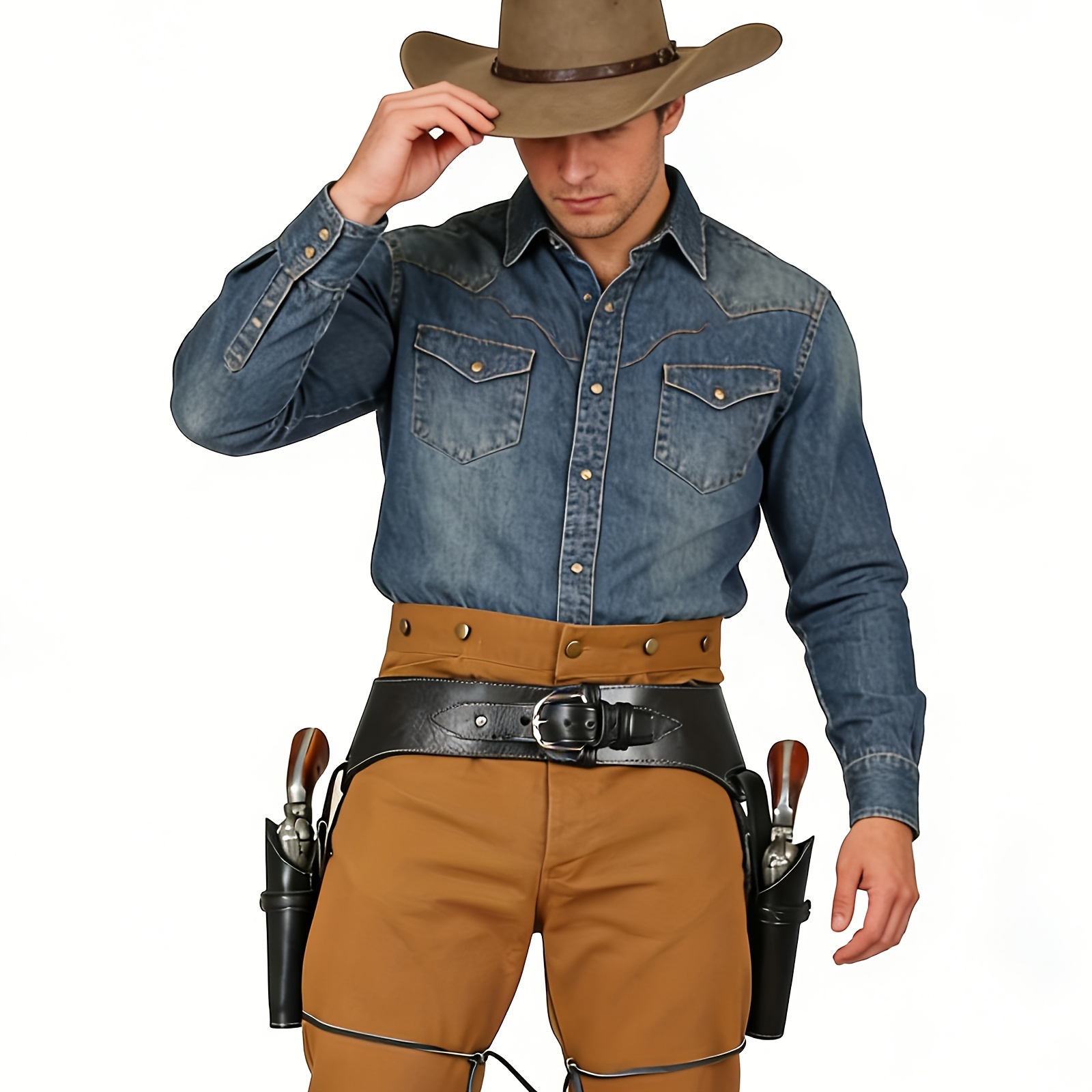 ซองปืนคาวบอยสไตล์วินเทจพร้อมเข - Cosplay Prop Pistol บทวิจารณ์และราคา